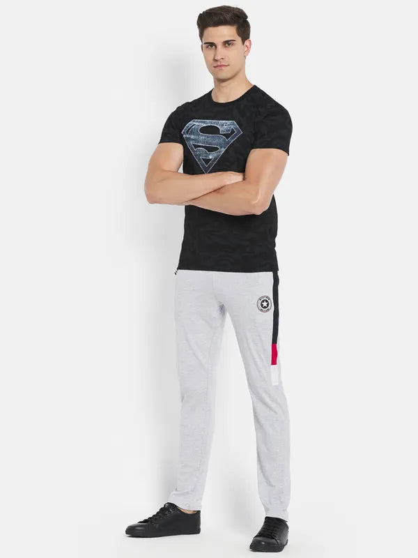 Octave Men Black Superman Printed T-Shirt