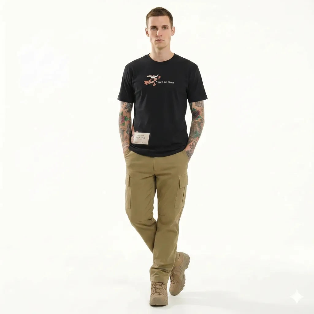 Men Black Looney Tunes Printed T-shirt
