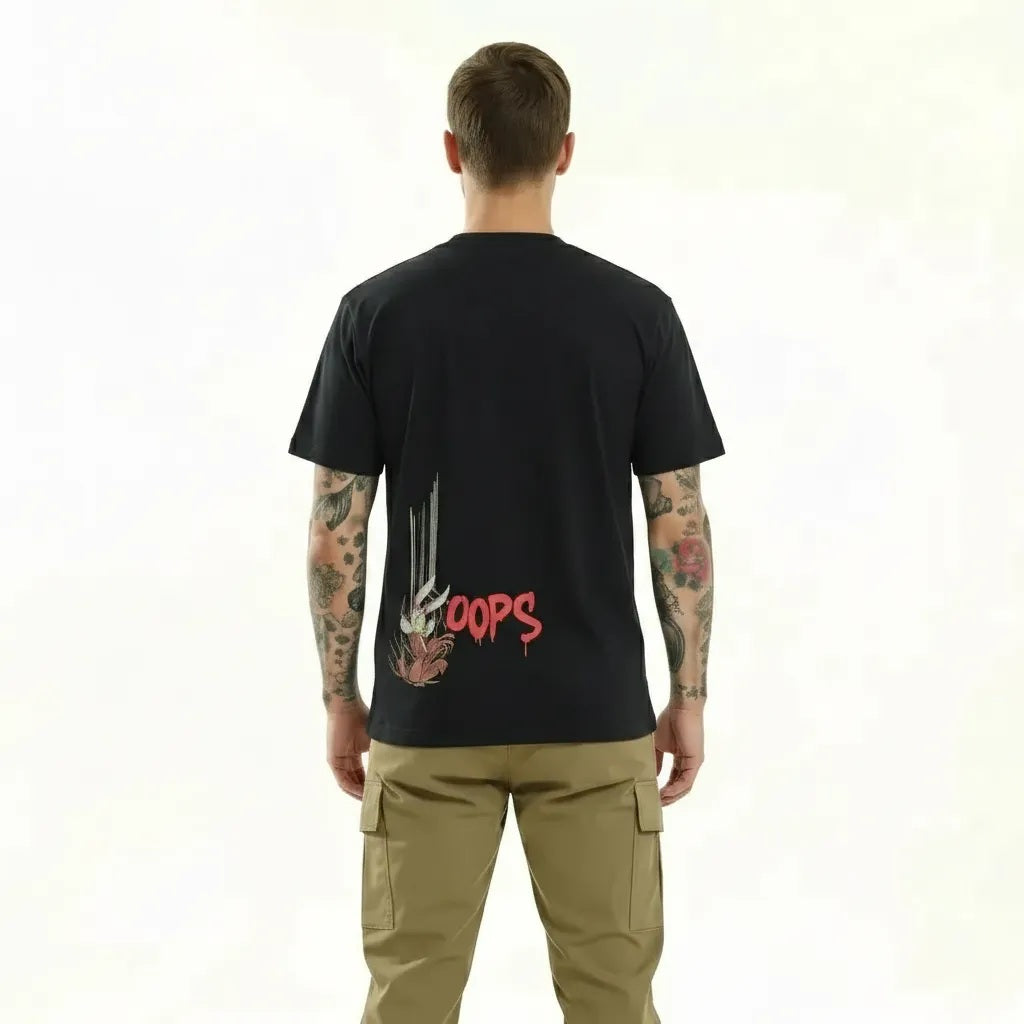 Men Black Looney Tunes Printed T-shirt