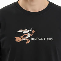 Men Black Looney Tunes Printed T-shirt