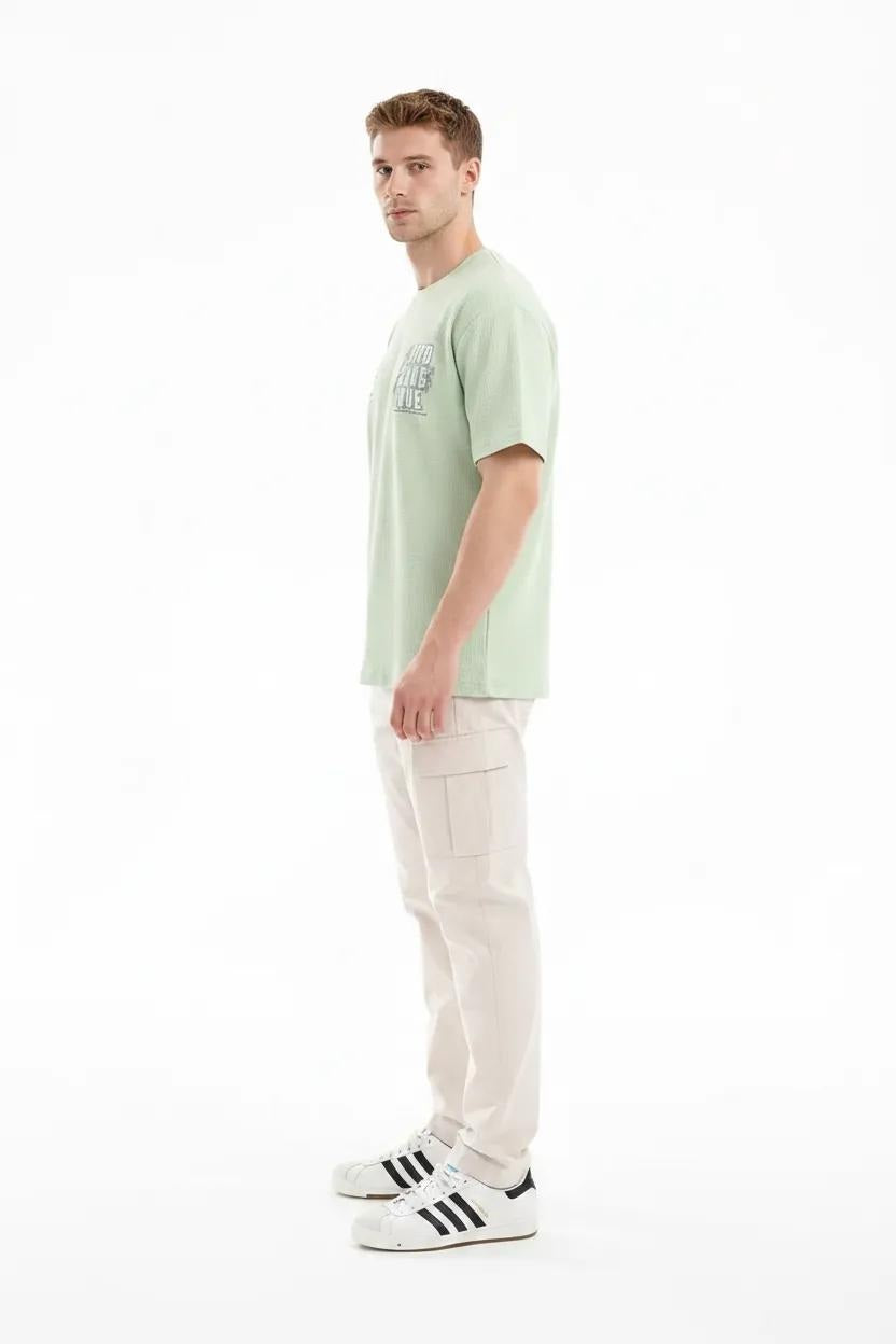 Men Mist Typography Printed Round Neck T-shirt