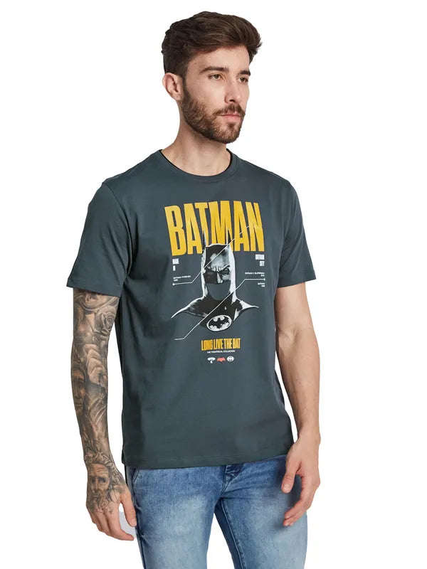 Octave Men Batman Typography Printed Round Neck T-Shirt