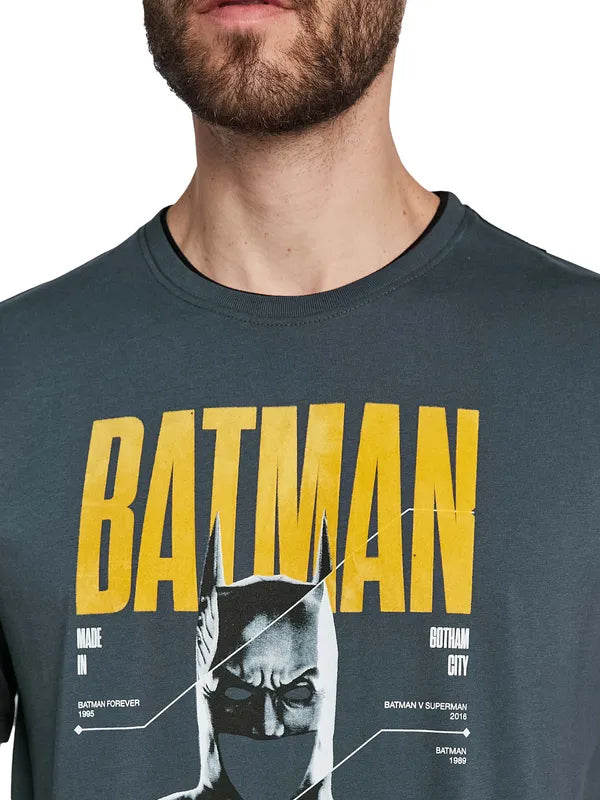 Octave Men Batman Typography Printed Round Neck T-Shirt