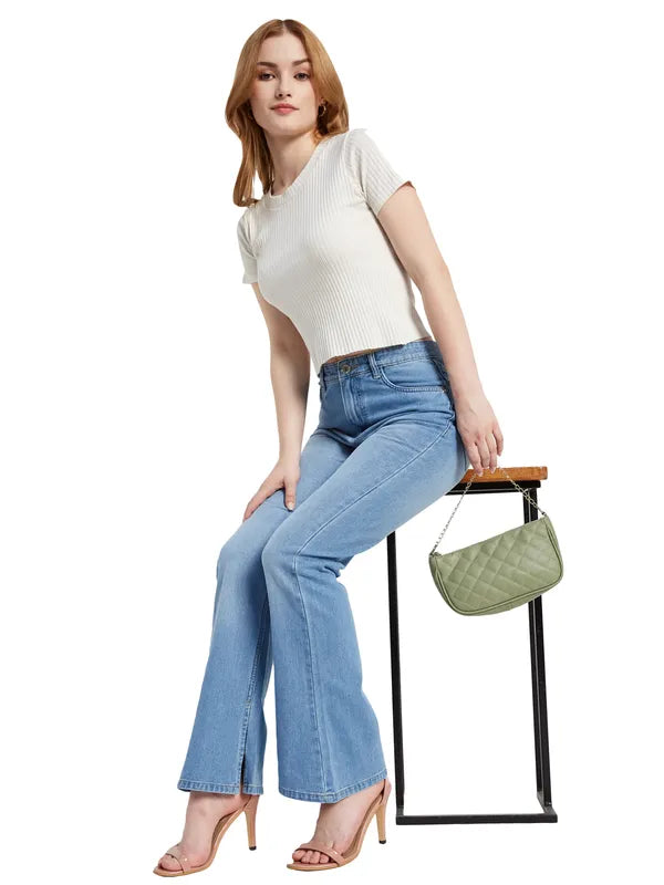 Wide Leg Mid Waist Jeans