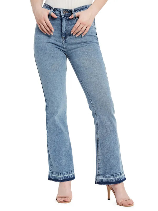 Bootcut High Jeans With Side Cut