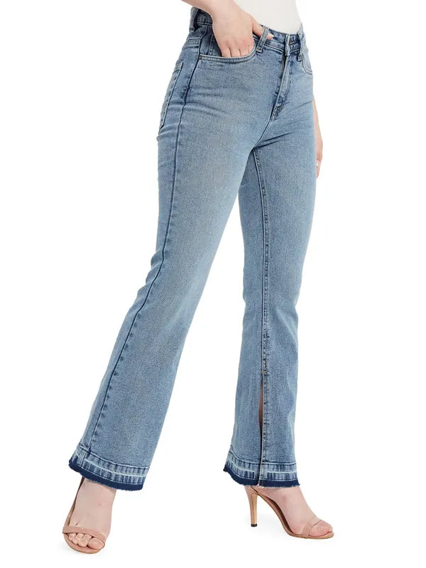 Bootcut High Jeans With Side Cut