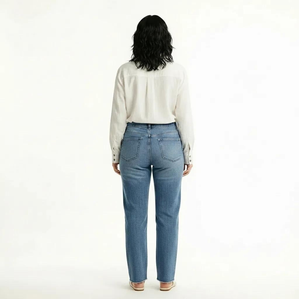 Women Ice Straight Fit Mid-Rise Light Fade Stretchable Jeans
