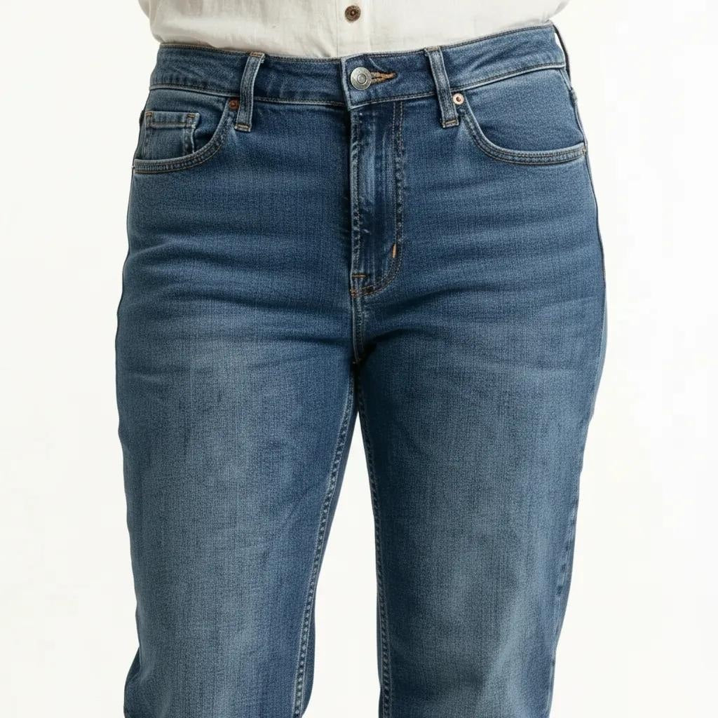 Women Forest Straight Fit Mid-Rise Light Fade Stretchable Jeans