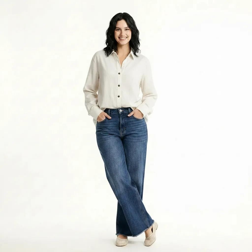 Women Medium Blue Straight Fit Mid-Rise Stretchable Jeans