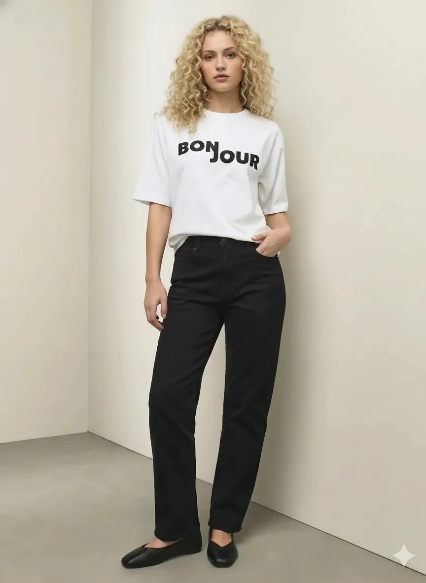 Women Black Straight Fit Mid-Rise Stretchable Jeans