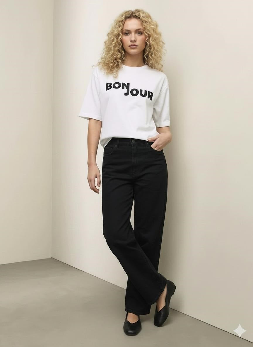 Women Black Straight Fit Mid-Rise Stretchable Jeans