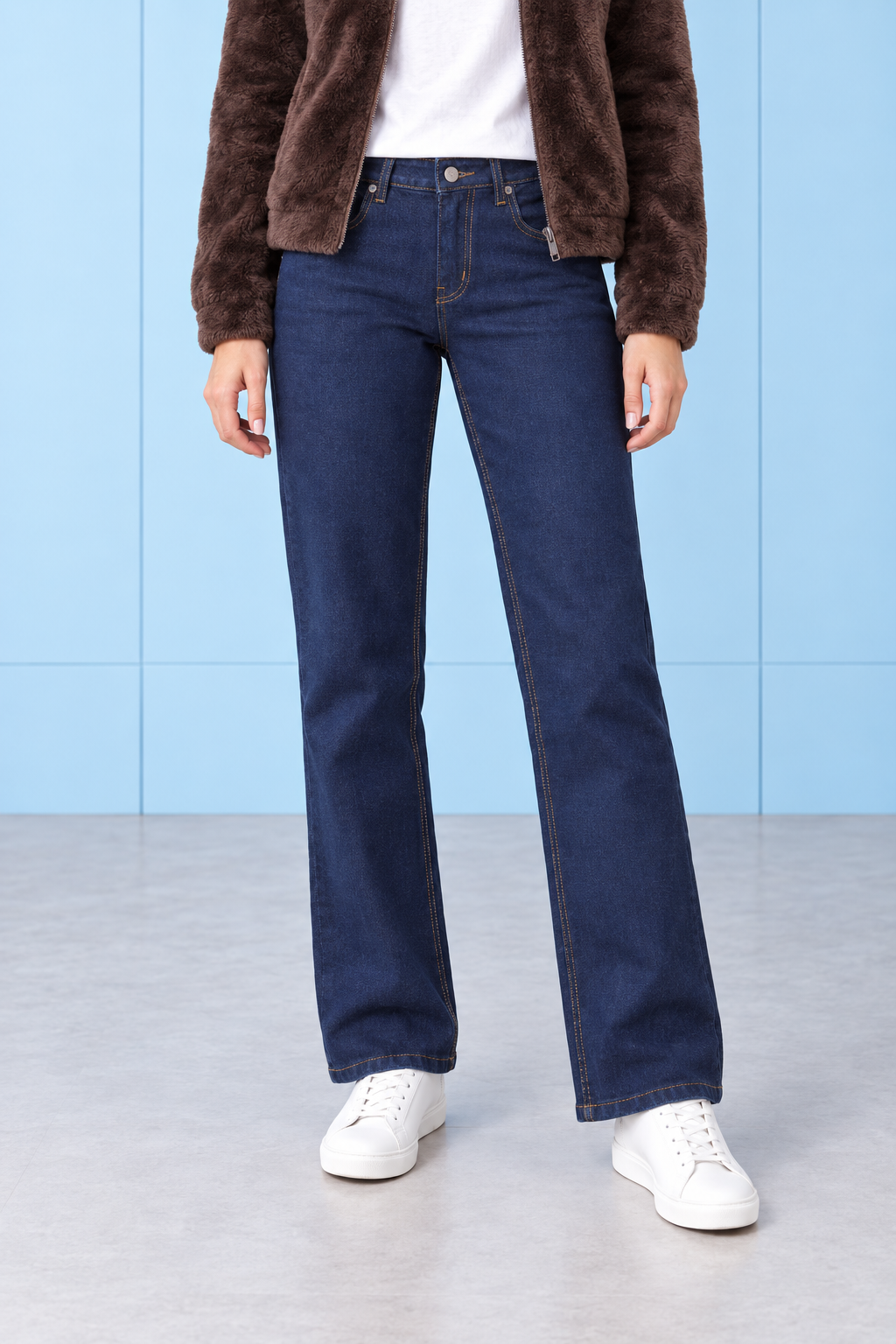 Women’s Navy Straight Fit Denim Jeans – Classic Everyday Jeans
