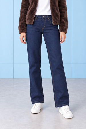 Women’s Navy Straight Fit Denim Jeans – Classic Everyday Jeans