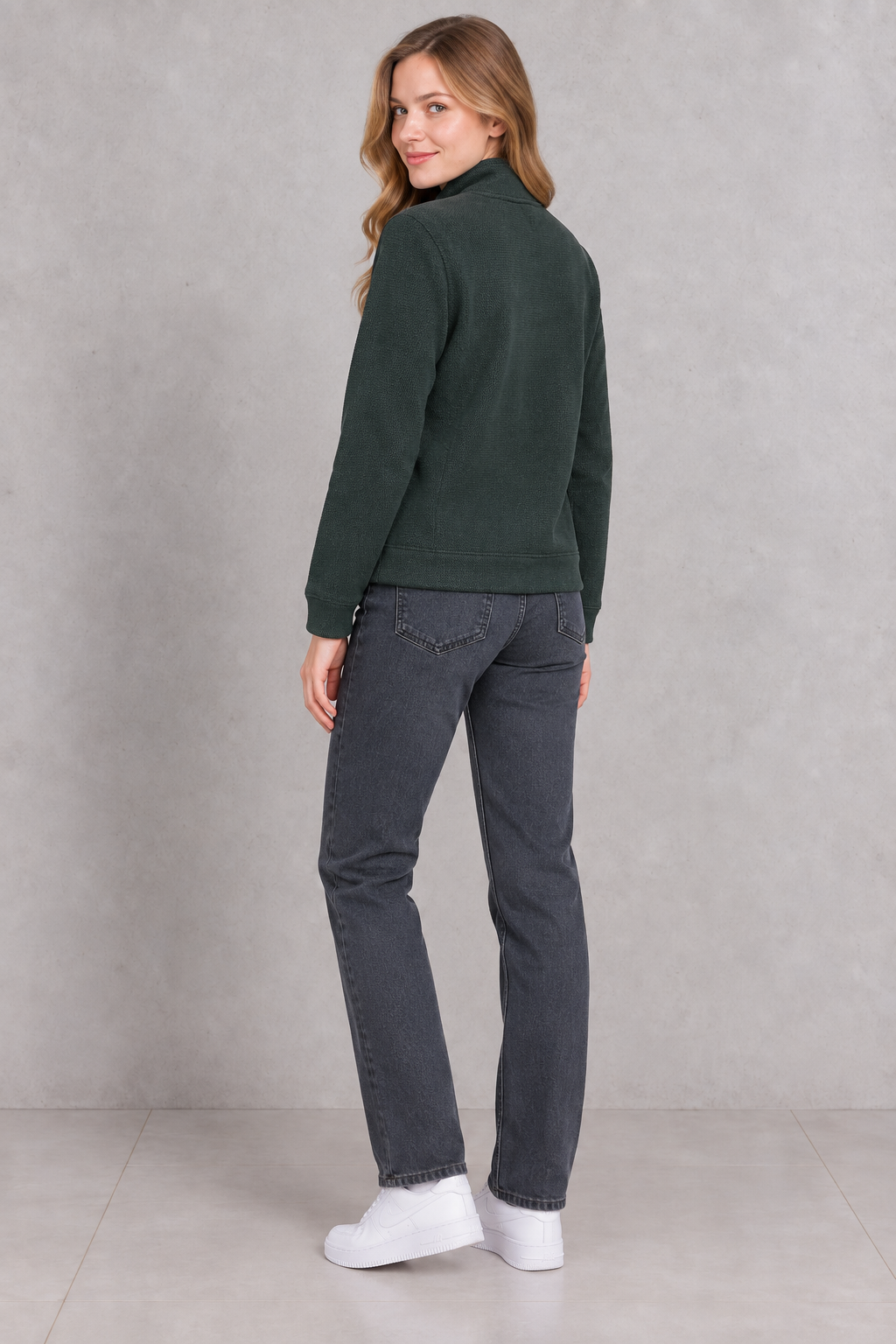 Women’s Charcoal Denim Jeans – Straight Fit Mid-Rise Everyday Jeans