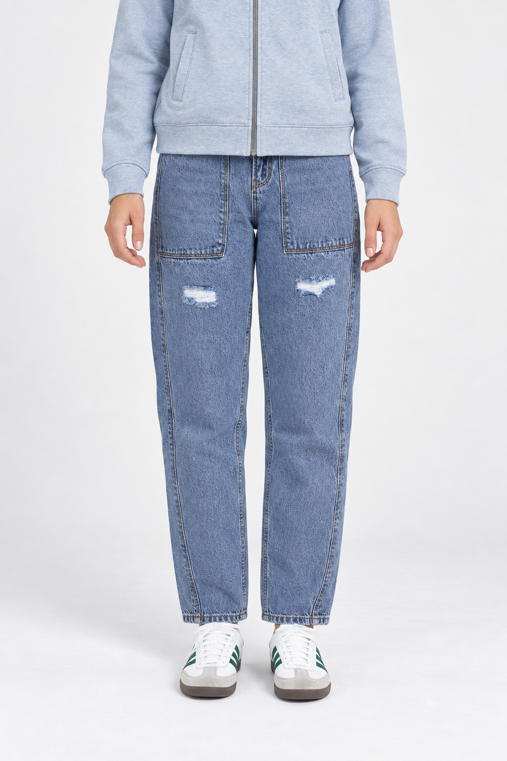 Women’s Rugged Blue High Rise Straight Fit Jeans |