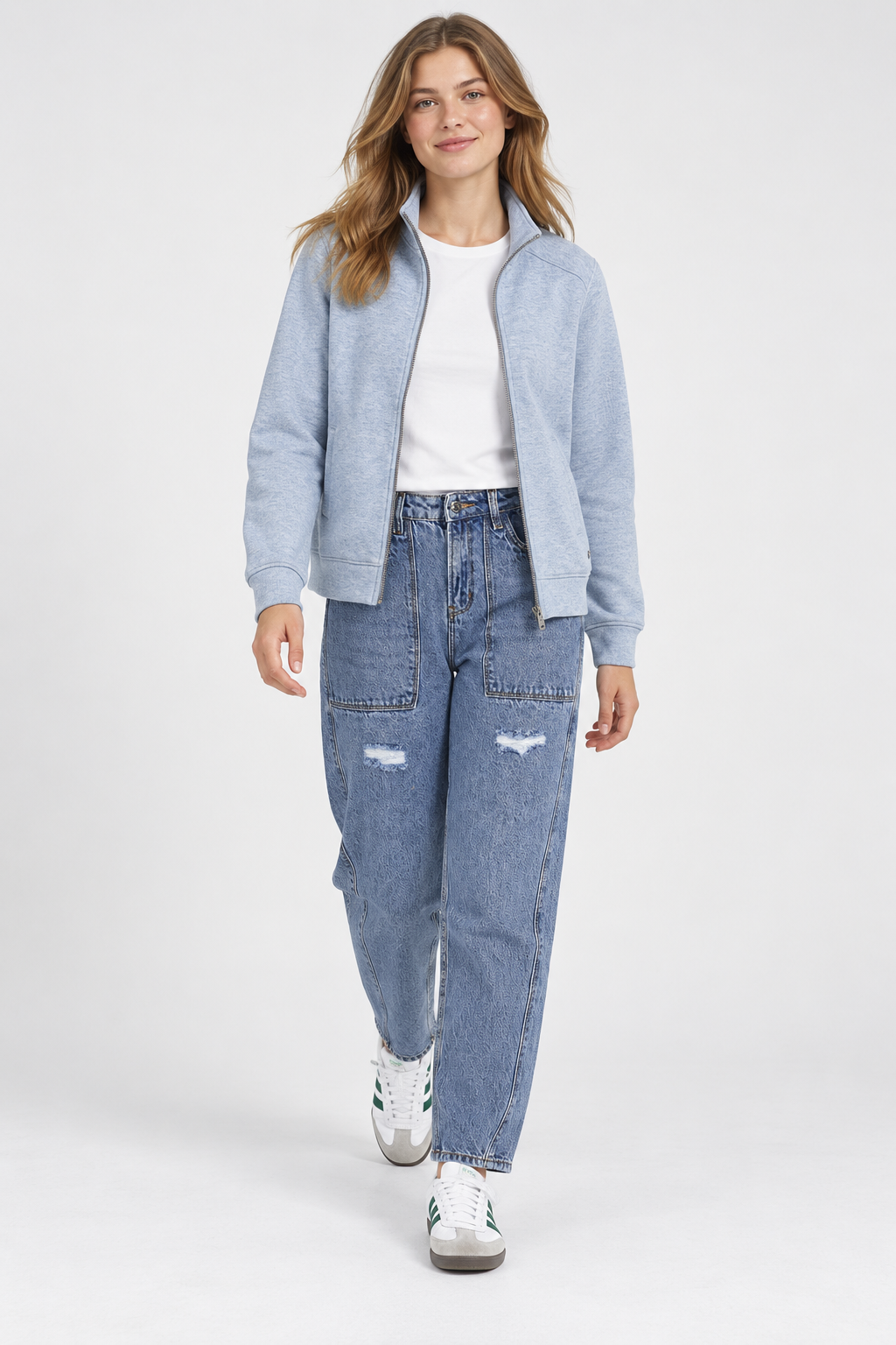 Women’s Rugged Blue High Rise Straight Fit Jeans |