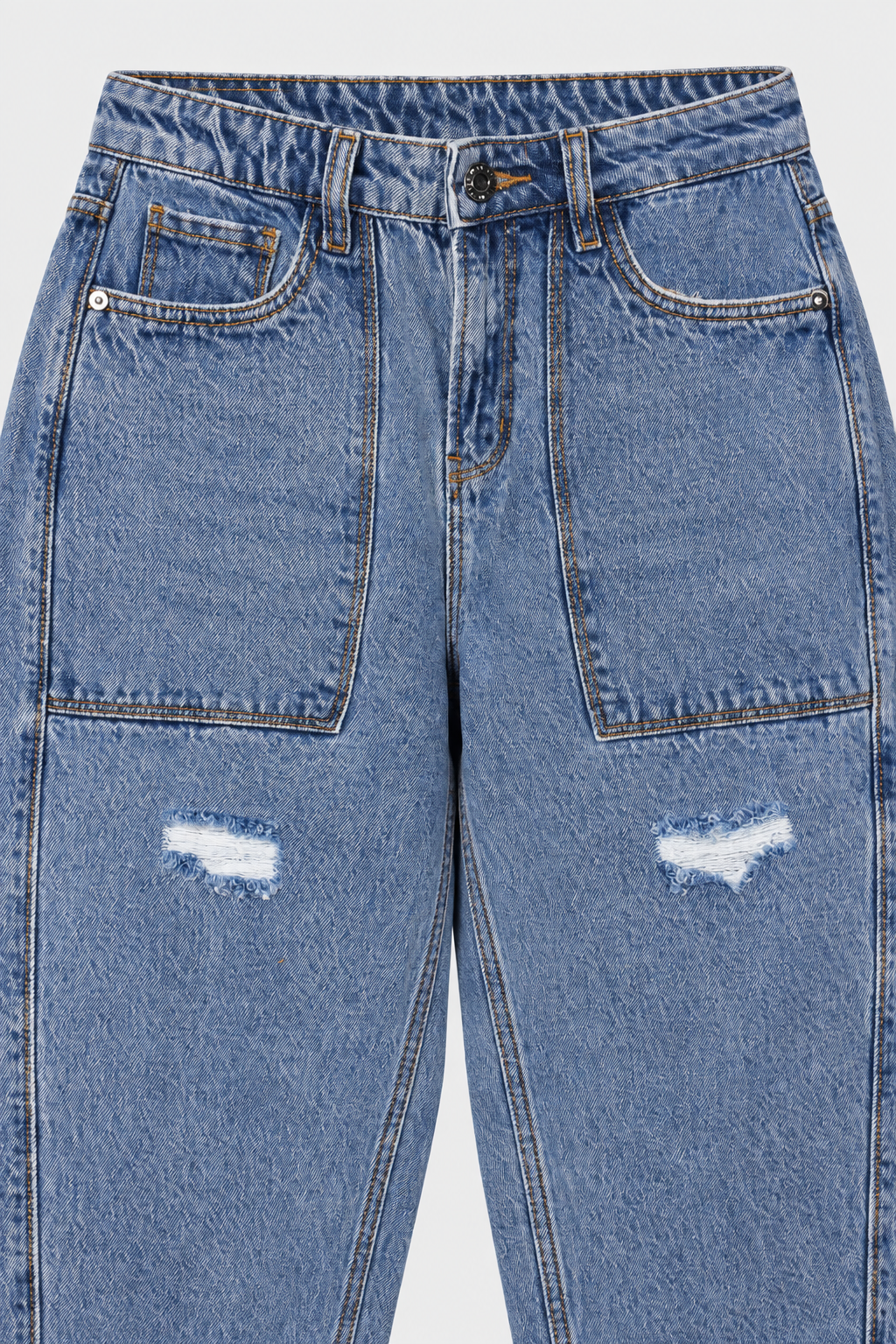 Women’s Rugged Blue High Rise Straight Fit Jeans |