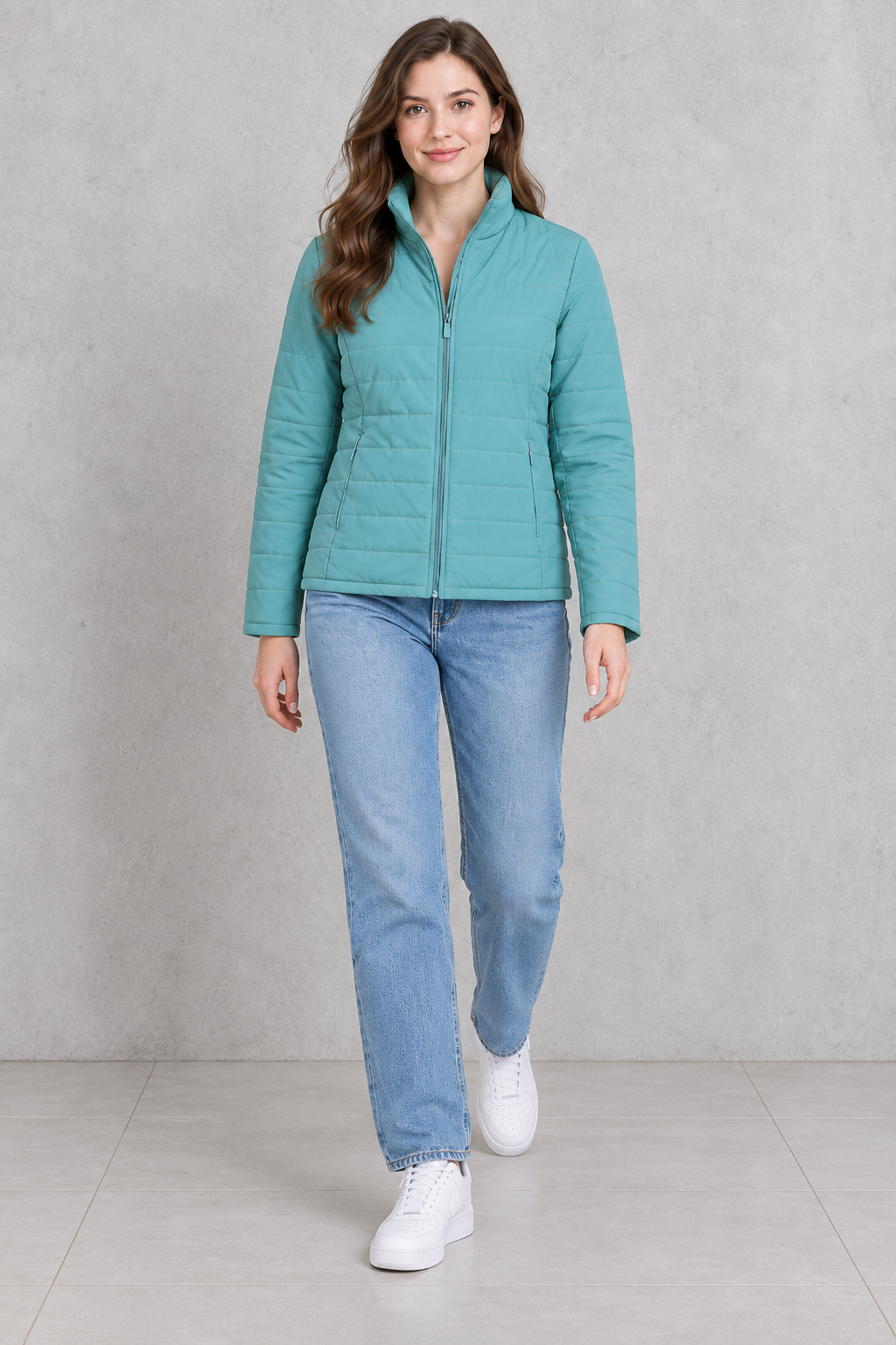 Women’s Cloud Blue Denim Straight Fit Jeans – Classic Full-Length Casual Jeans