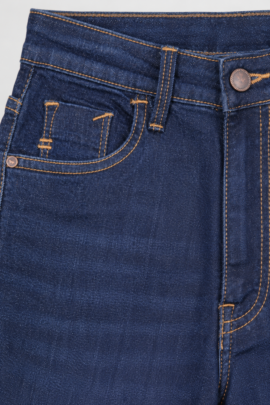 Women’s Midnight Blue High-Rise Bootcut Denim Jeans with Five Pockets