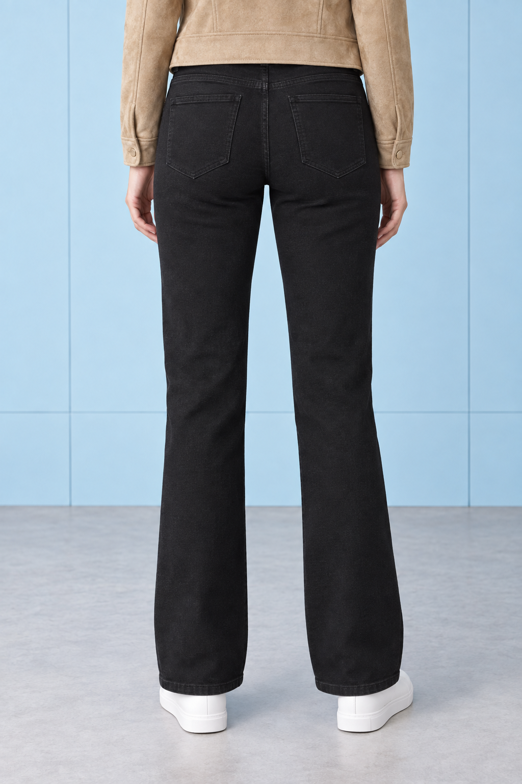 Women’s Black Bootcut Jeans – Regular Fit High-Rise Denim Jeans