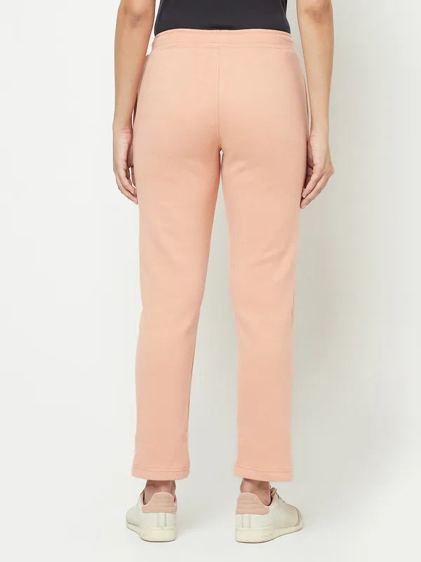 Women Suede Pink Trackpants