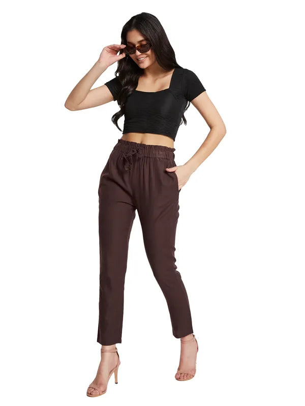 Mettle Ss-24 Women Mid Rise Cotton Track Pants