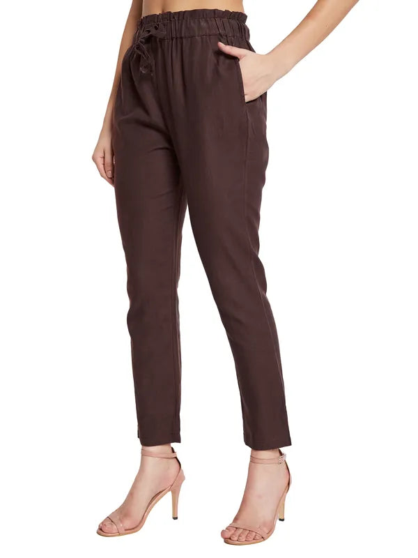 Mettle Ss-24 Women Mid Rise Cotton Track Pants