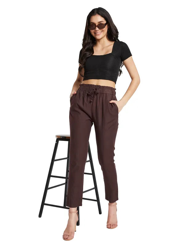 Mettle Ss-24 Women Mid Rise Cotton Track Pants