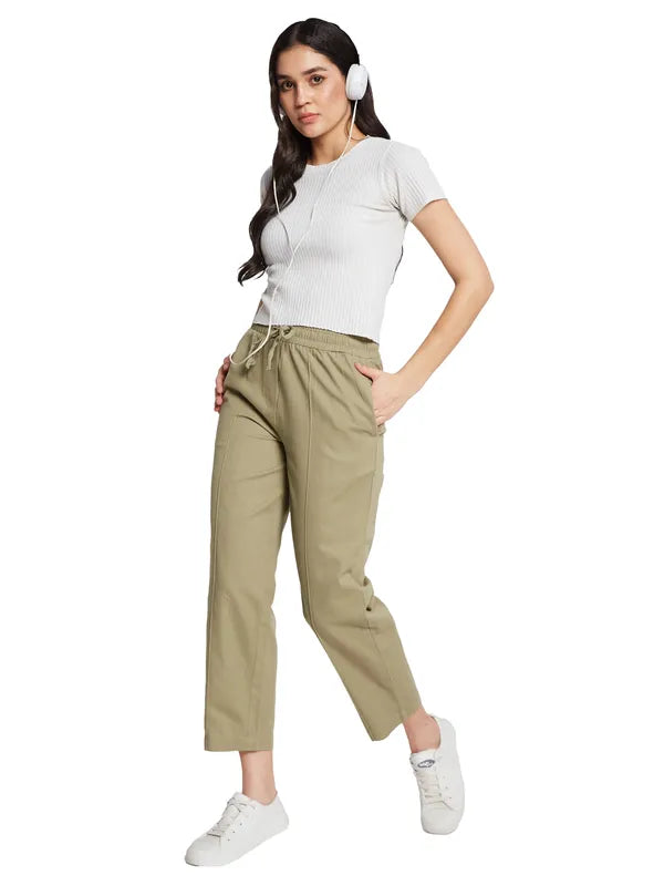 Mettle Women Cotton Mid Rise Track Pants