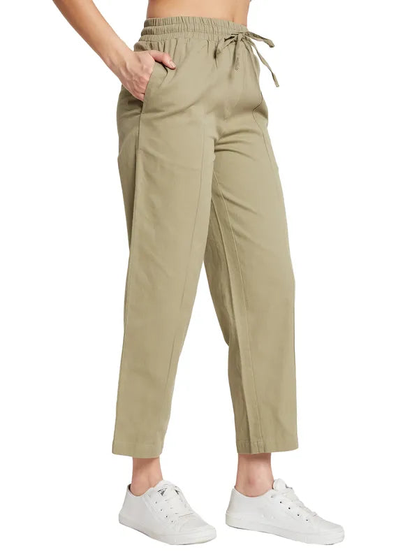 Mettle Women Cotton Mid Rise Track Pants