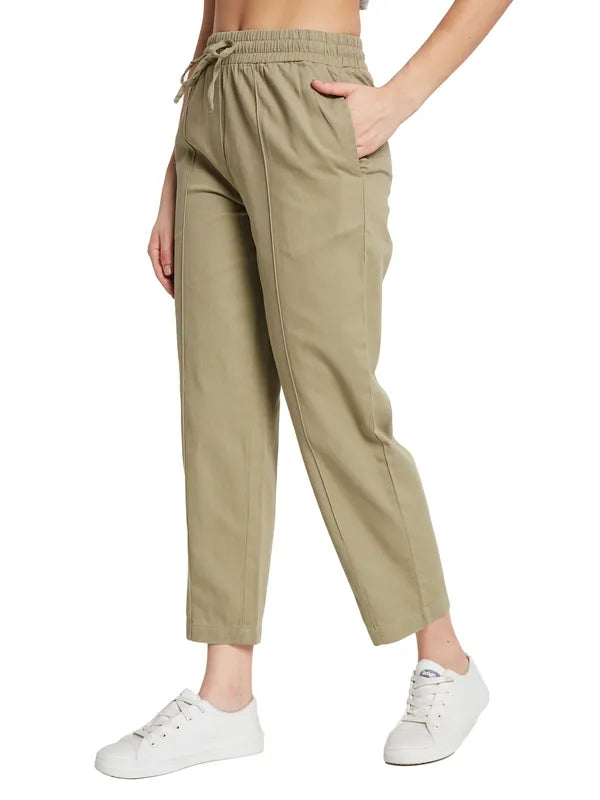 Mettle Women Cotton Mid Rise Track Pants