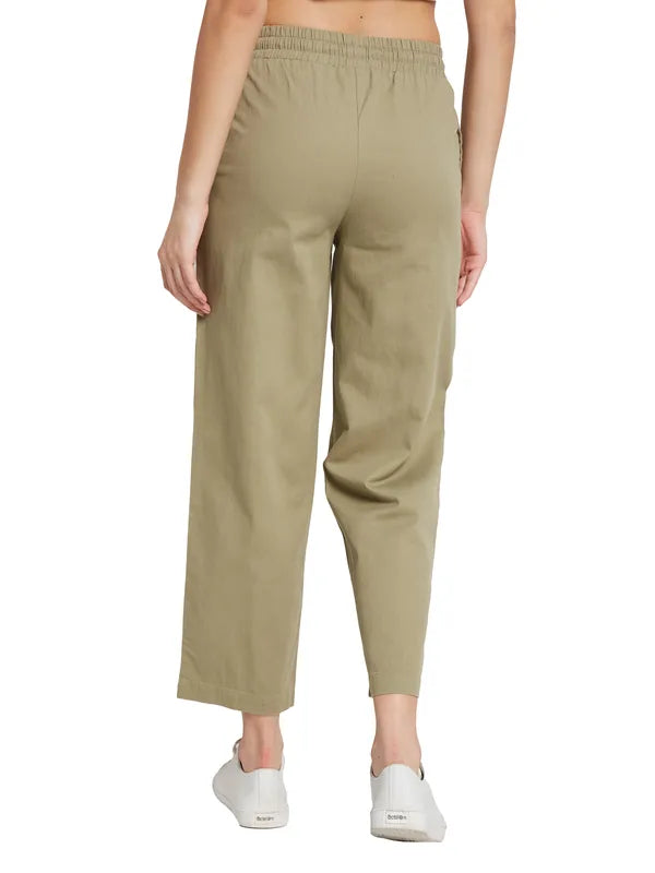 Mettle Women Cotton Mid Rise Track Pants