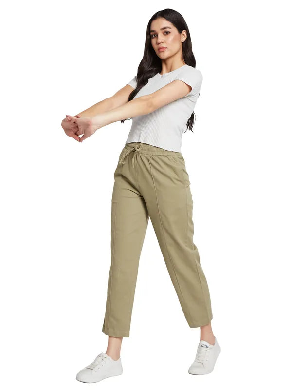 Mettle Women Cotton Mid Rise Track Pants