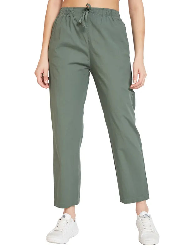 Mettle Women Cotton Mid Rise Track Pants