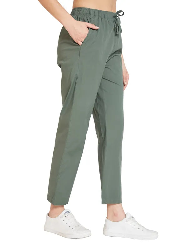 Mettle Women Cotton Mid Rise Track Pants