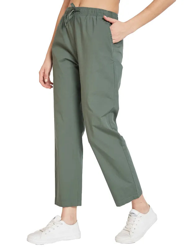 Mettle Women Cotton Mid Rise Track Pants