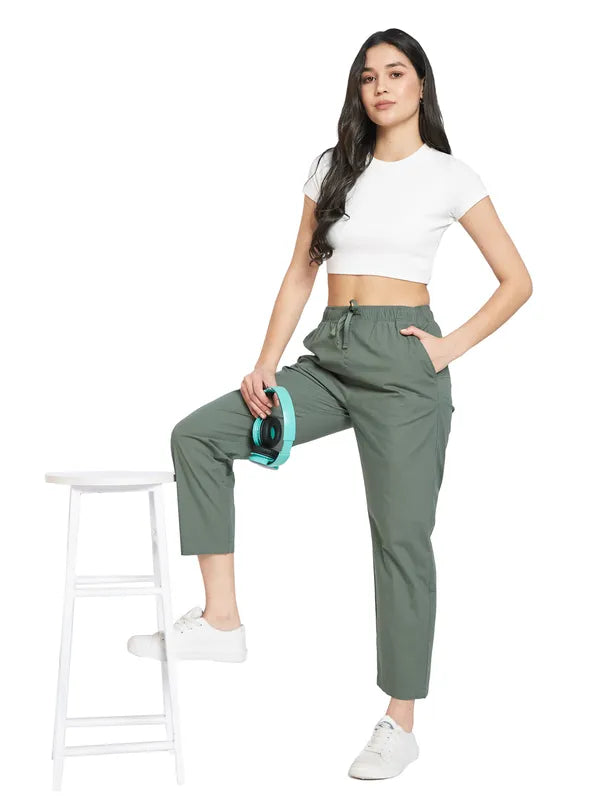 Mettle Women Cotton Mid Rise Track Pants