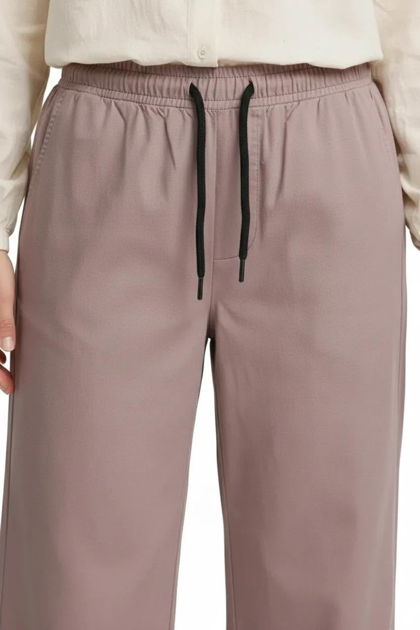 METTLE Women Suede Pink Regular Fit Track Pants