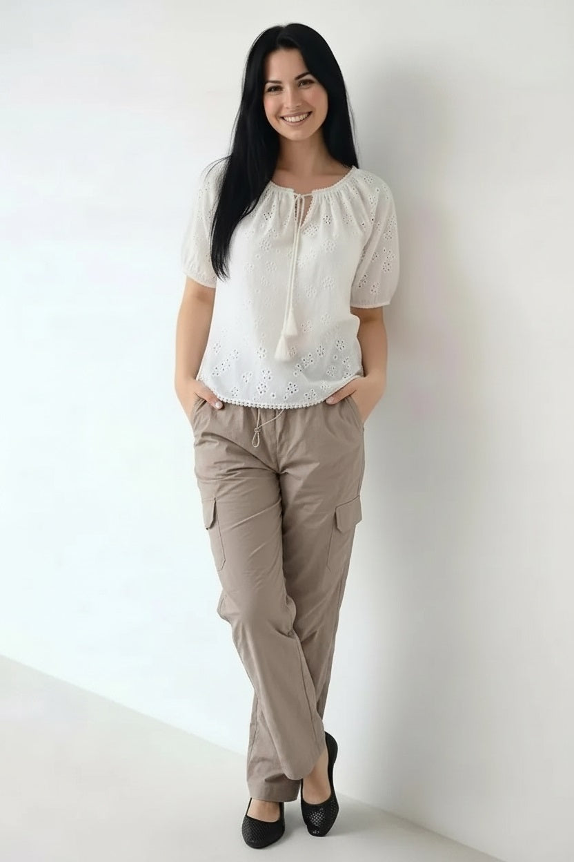 Women Sand Regular Fit Cargos