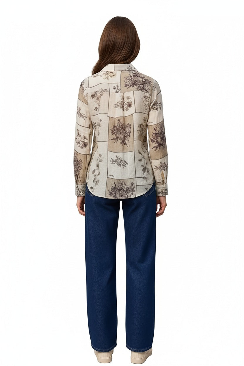 Women Graphic Polo Neck Shirt