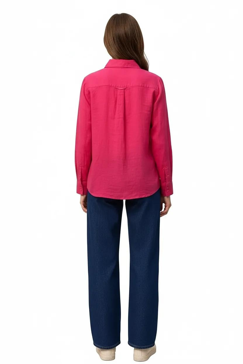 Women Solid Polo Neck Shirt