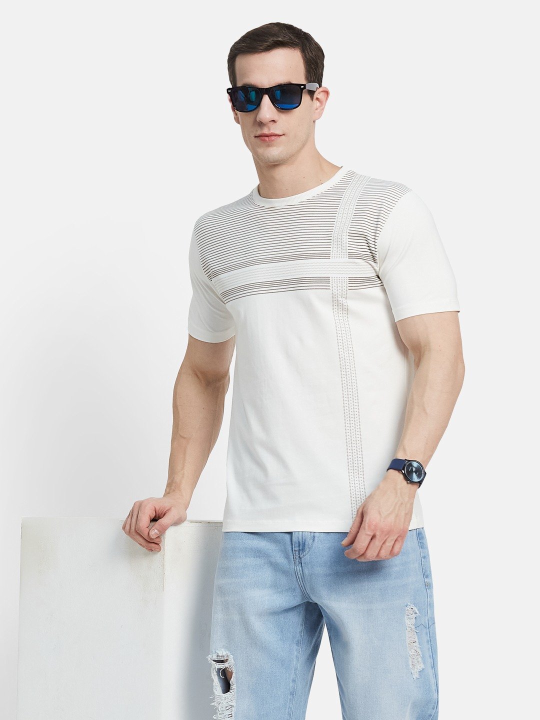 BODY CHECK PRINT  SINGLE JERSEY KNITLYCRA T-SHIRT