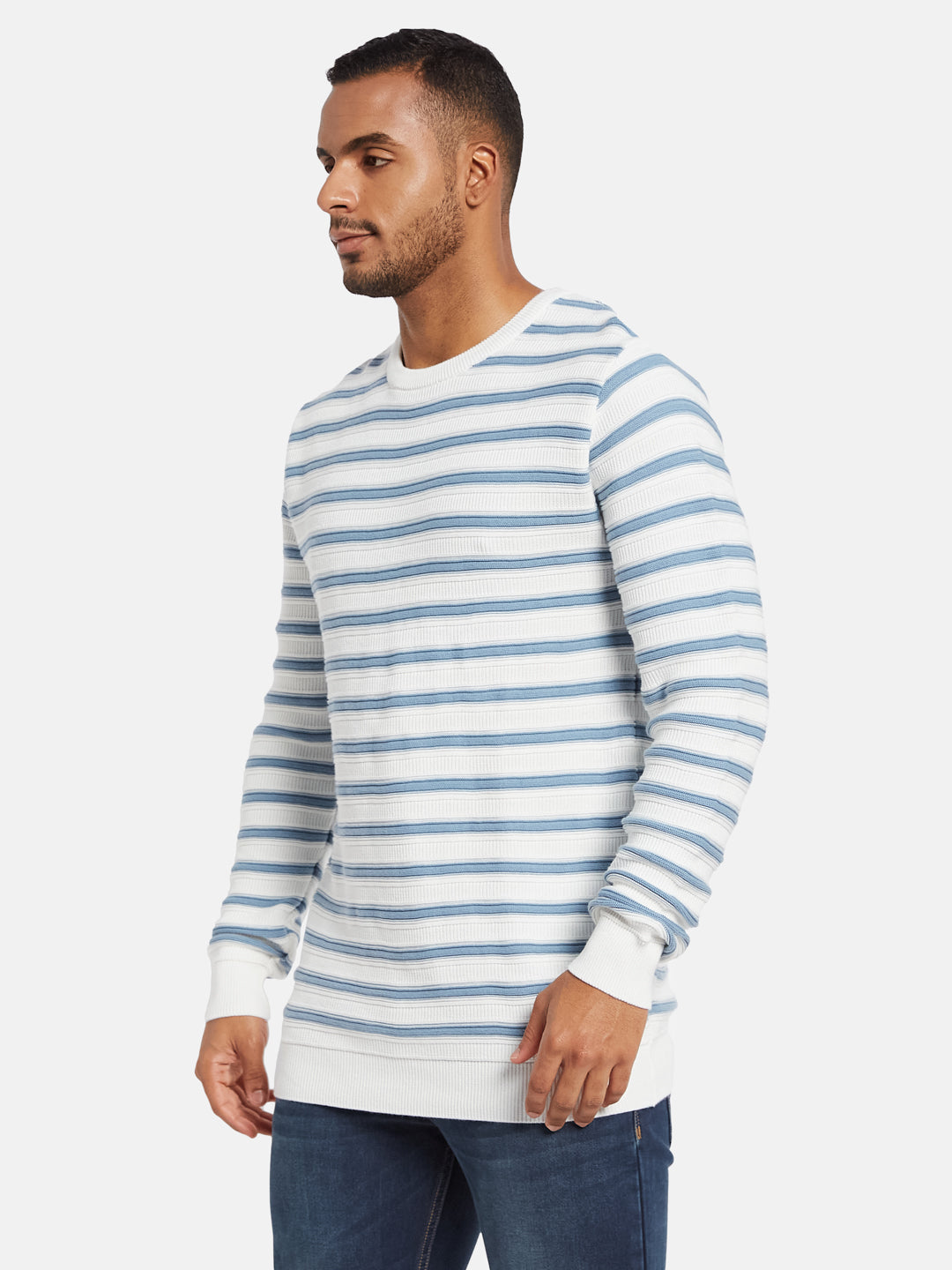 METTLE Men Striped Pullover