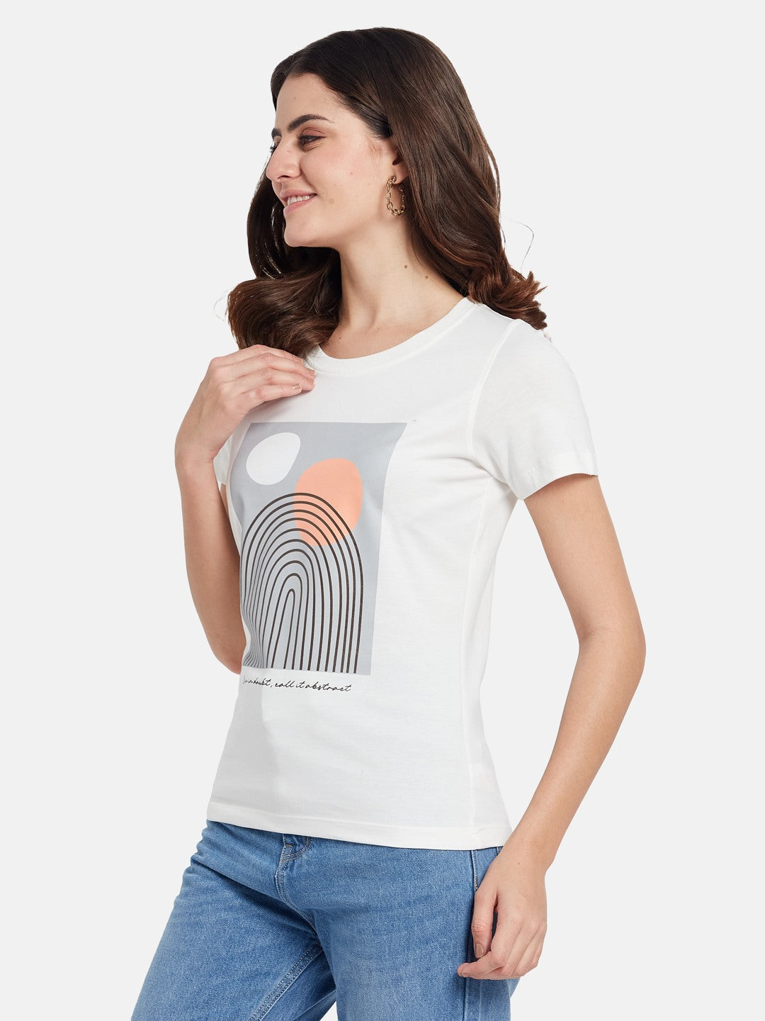 METTLE Graphic Printed Round Neck Cotton T-shirt