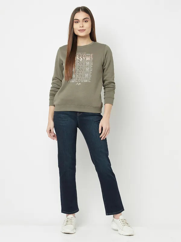 Women Olive Sweatshirts