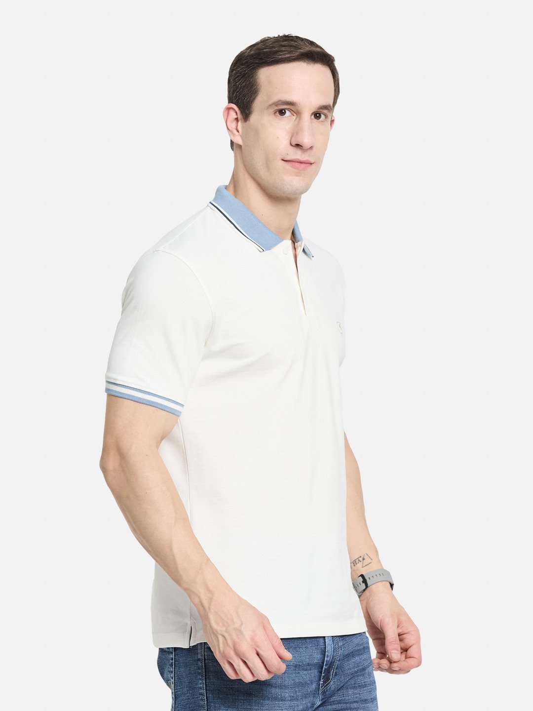 CORE CONTRAST COLLAR POLO PIQUE LYCRA T-SHIRT