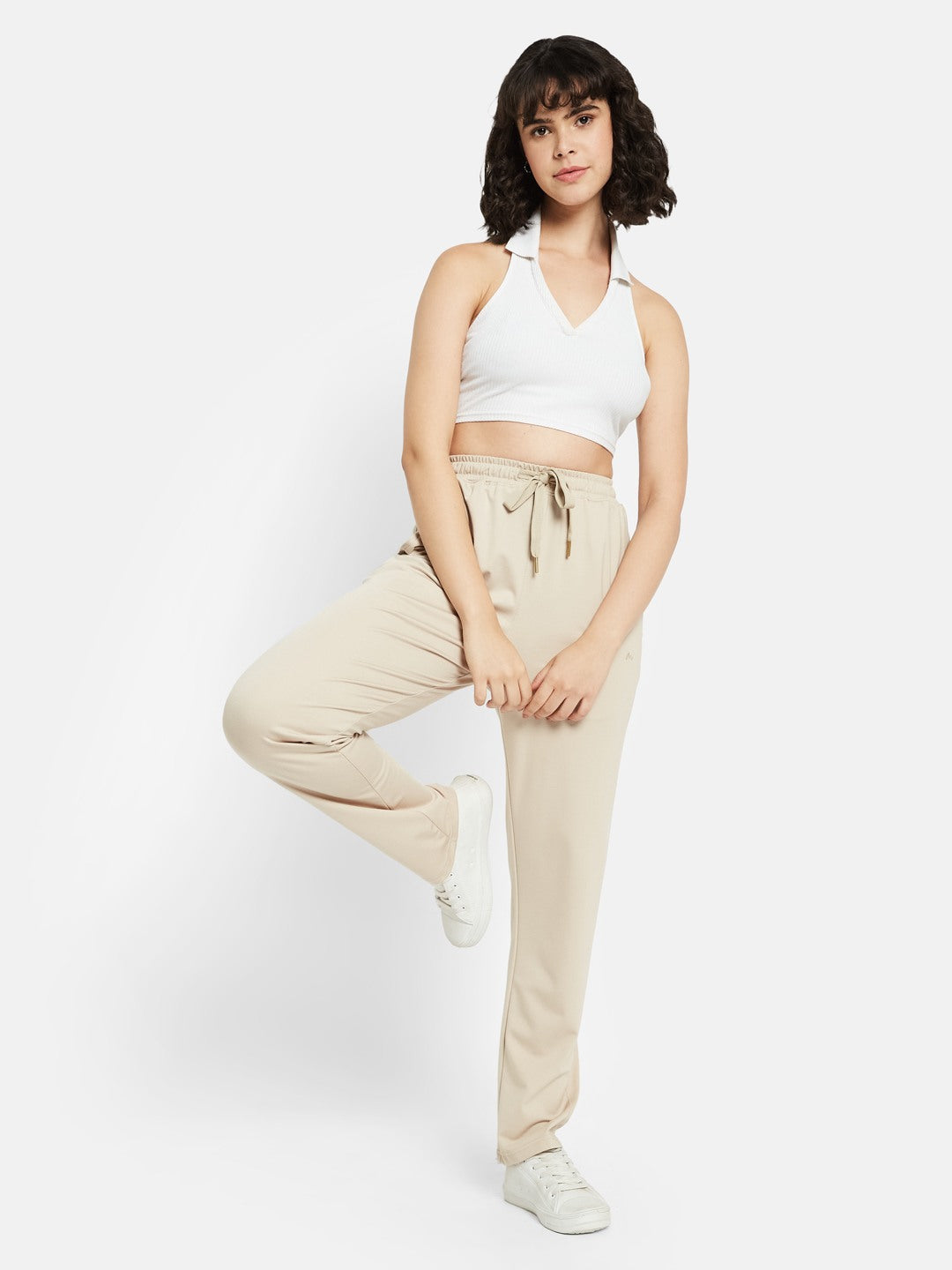 METTLE Women Cotton Mid-Rise Track Pant