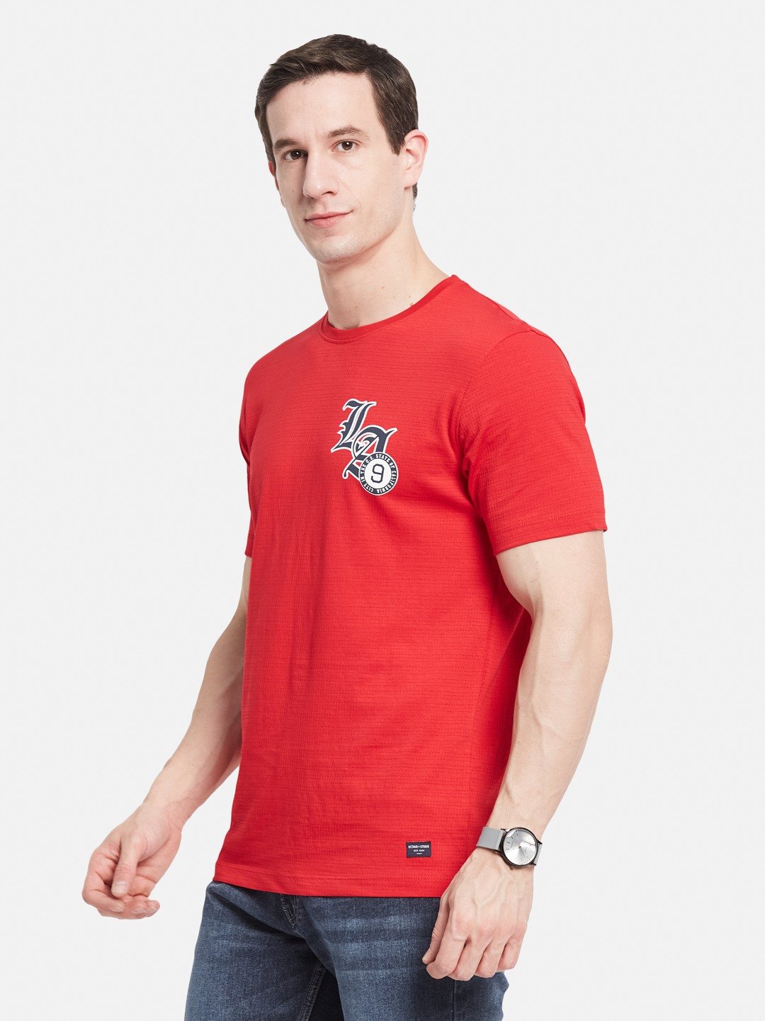 Octave Men Printed Monochrome T-shirt