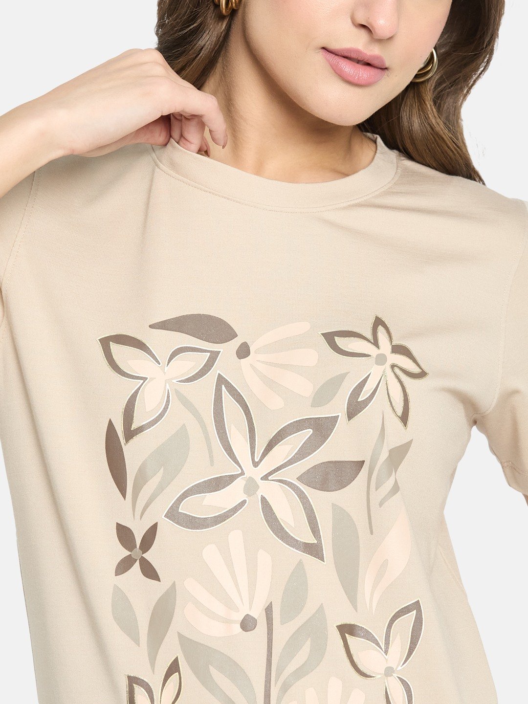 METTLE Women Floral Printed T-shirt