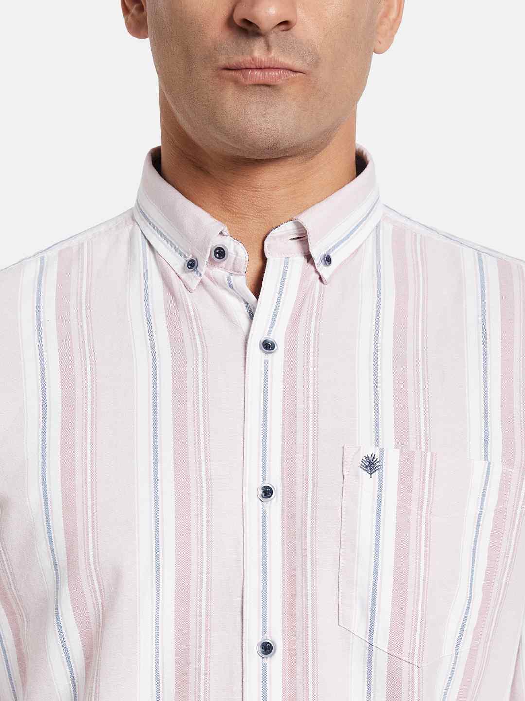 METTLE Men Multi Stripes Opaque Striped Casual Shirt